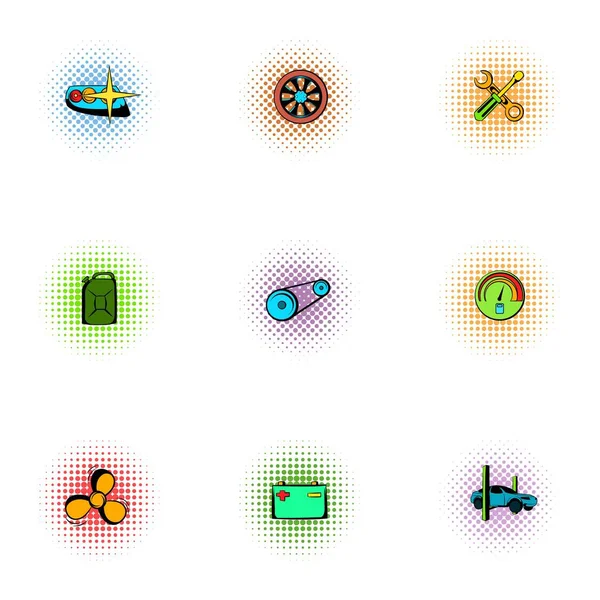 Ensemble de rénovation pour icônes de machine, style pop-art — Image vectorielle
