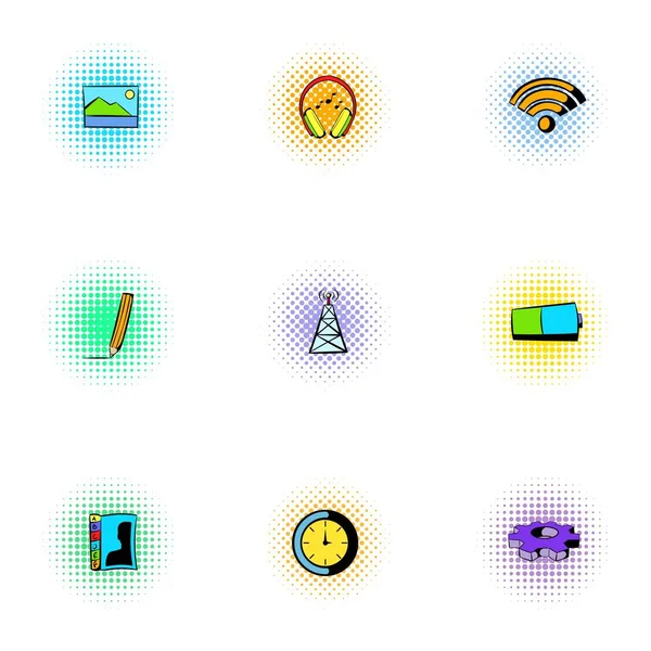 Conjunto de iconos de Internet, estilo pop-art — Vector de stock