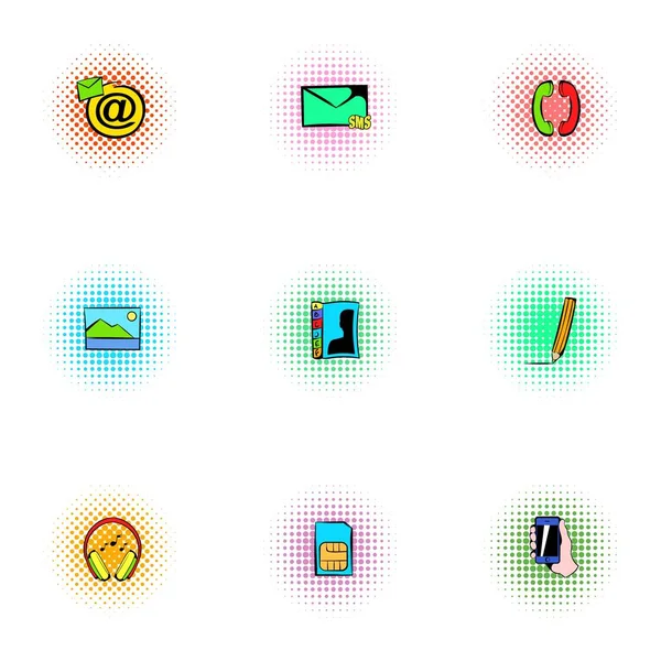 Ensemble d'icônes de communication sur Internet — Image vectorielle