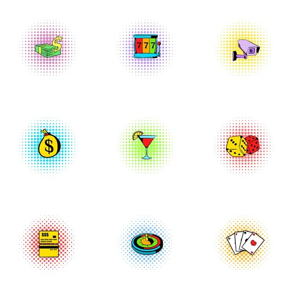 Win Icons Set, Pop-Art-Stil — Stockvektor