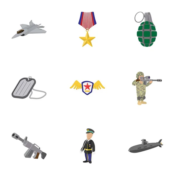 Conjunto de iconos de armas, estilo de dibujos animados — Archivo Imágenes Vectoriales