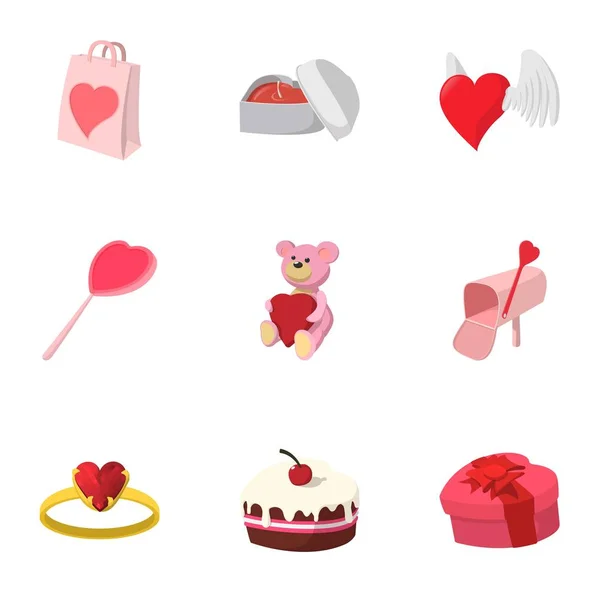 Valentines day february 14 icons set — Stock Vector