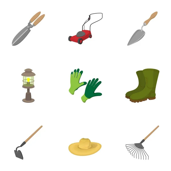 Conjunto de iconos de agricultura, estilo de dibujos animados — Vector de stock