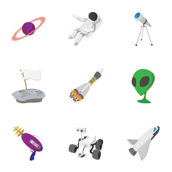 Kosmos iconen set, cartoon stijl — Stockvector