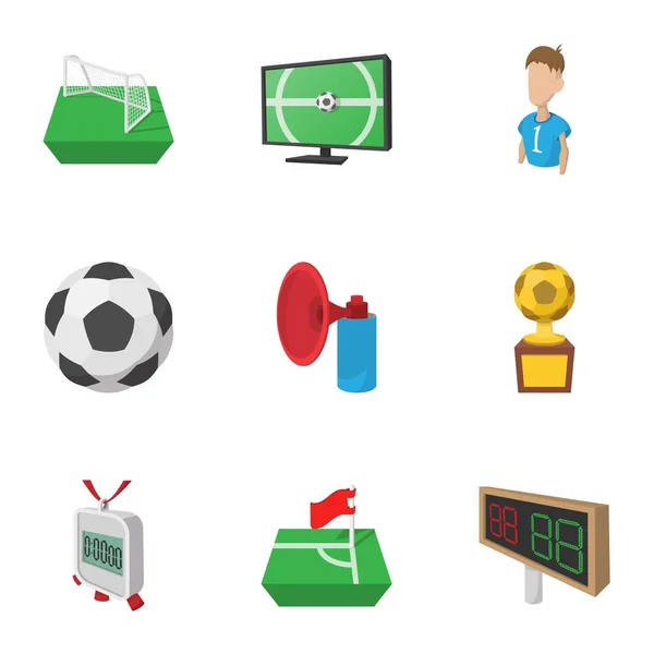 Futbol Icons set, karikatür tarzı — Stok Vektör