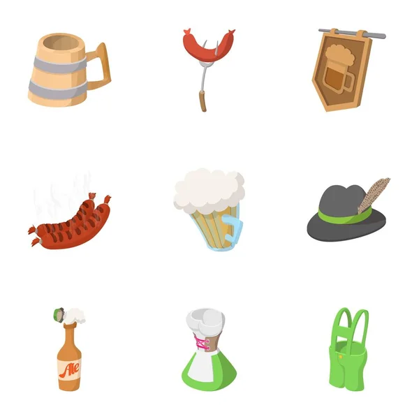 Conjunto de iconos de alcohol, estilo de dibujos animados — Vector de stock