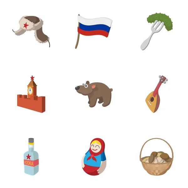 Rússia ícones conjunto, estilo cartoon —  Vetores de Stock