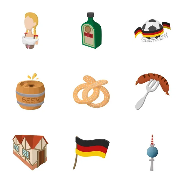 Duitsland iconen set, cartoon stijl — Stockvector