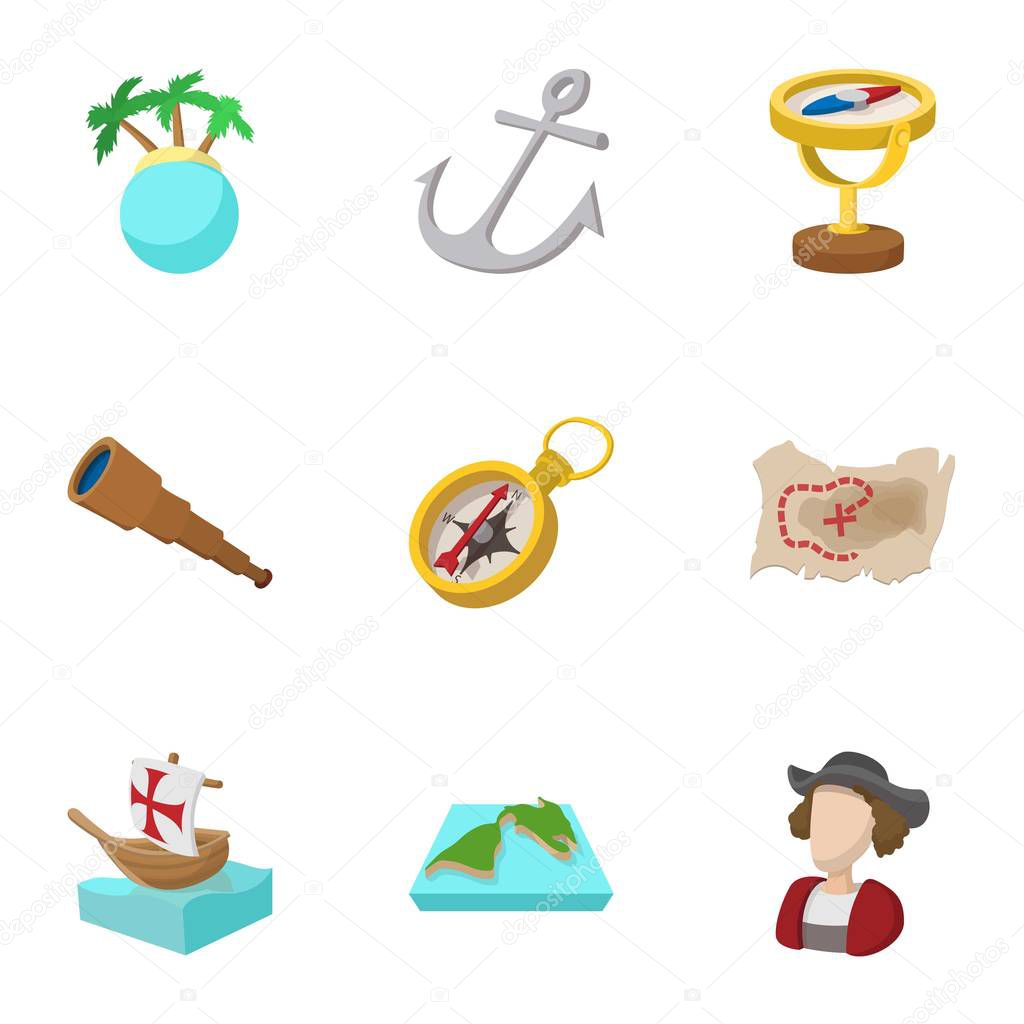 Dibujos: la geografia | Conjunto de iconos de geografía, estilo de