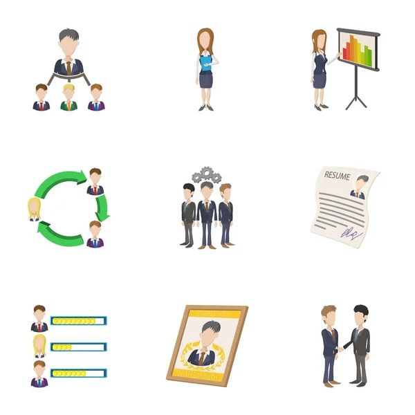 Set di icone per la gestione del tempo, stile cartone animato — Vettoriale Stock