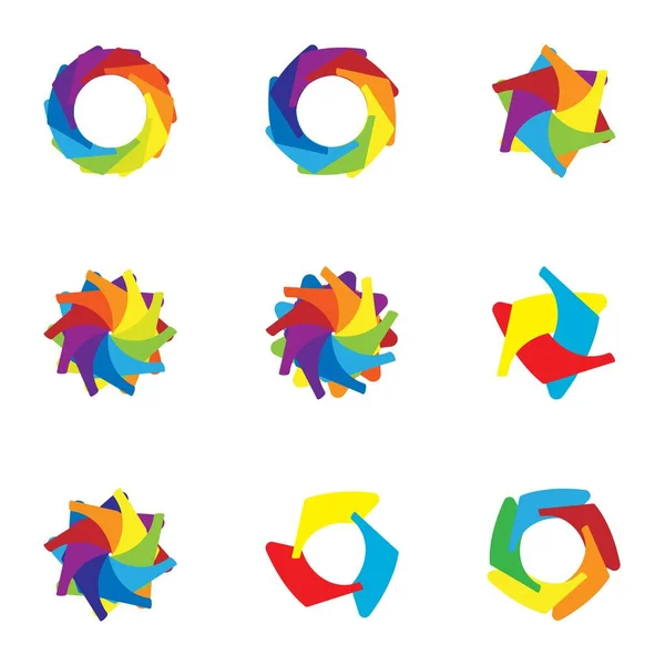 Chargement et attente des icônes colorées ensemble — Image vectorielle
