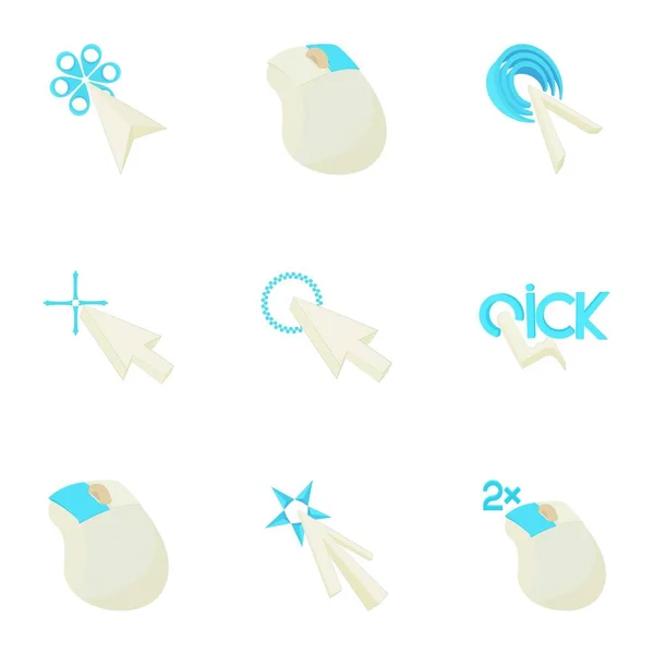 Pointer van computer iconen set, cartoon stijl. — Stockvector