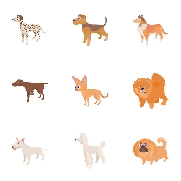 Ensemble d'icônes pour chien, style dessin animé — Image vectorielle