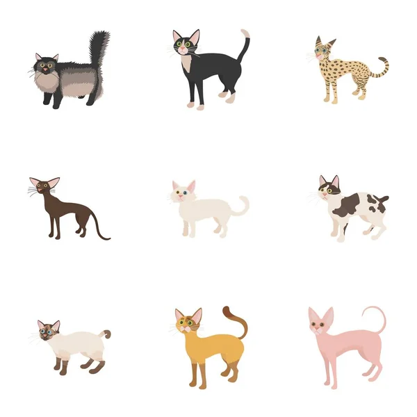 Pet icons set, cartoon style — Stock Vector