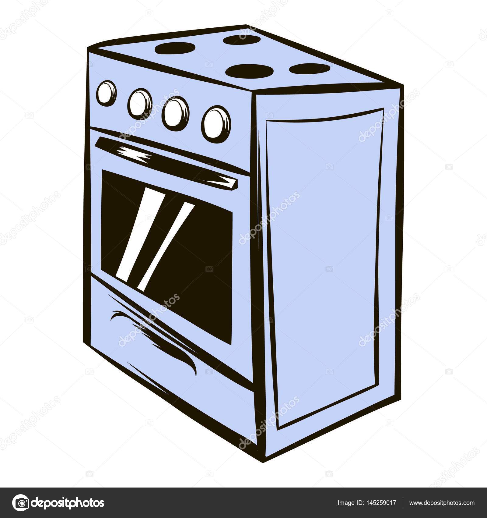 Animado horno electrico Dibujos animados icono de horno blanco