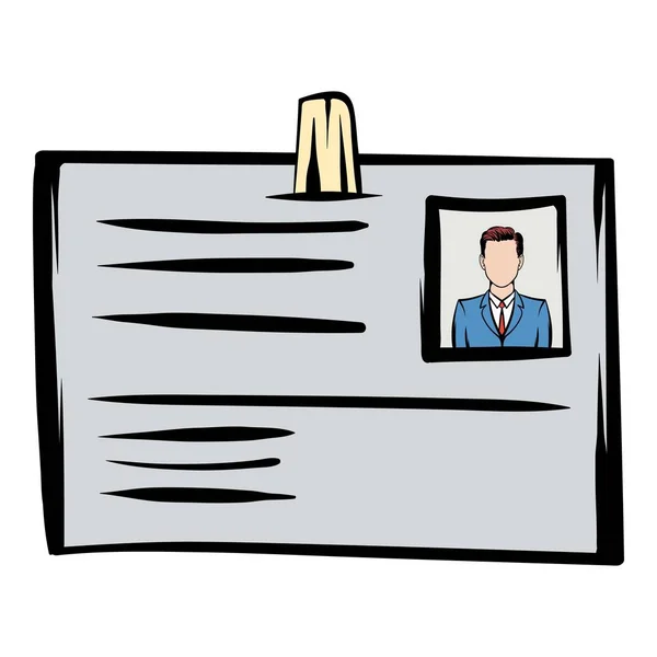Ícone do cartão de identificação cartoon — Vetor de Stock