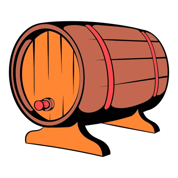 木製の樽ビール タップ アイコン アイコン漫画 — ストックベクタ
