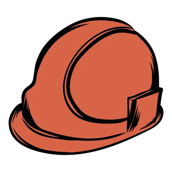 Casque de sécurité orange icône dessin animé — Image vectorielle