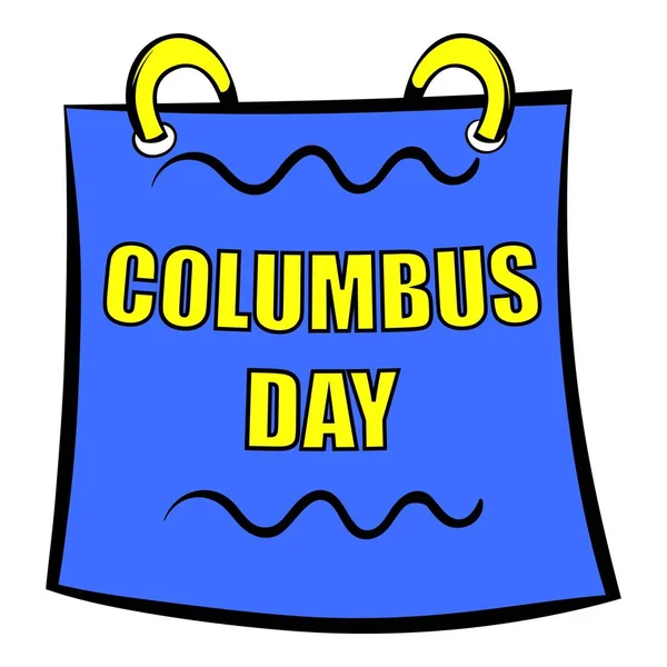 Columbus day Ημερολόγιο εικονίδιο, εικονίδιο καρτούν — Διανυσματικό Αρχείο