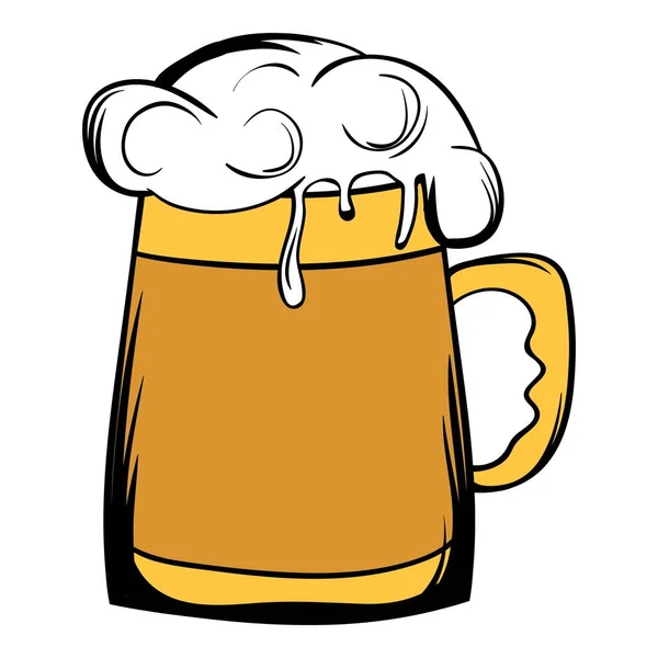 Bier mok pictogram cartoon — Stockvector