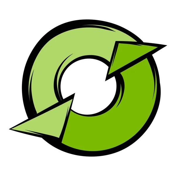 Round recycle icon cartoon — Stock Vector