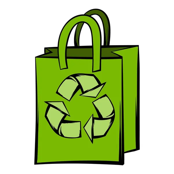 Sac en papier avec symbole de recyclage — Image vectorielle