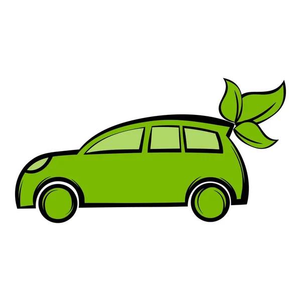 Οικολογικό αυτοκίνητο εικονίδιο καρτούν — Διανυσματικό Αρχείο