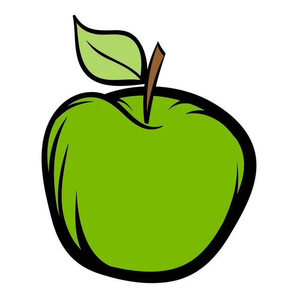 การ์ตูนไอคอนแอปเปิ้ลสีเขียว — ภาพเวกเตอร์สต็อก