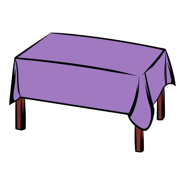 Mesa con icono de mantel de dibujos animados — Archivo Imágenes Vectoriales