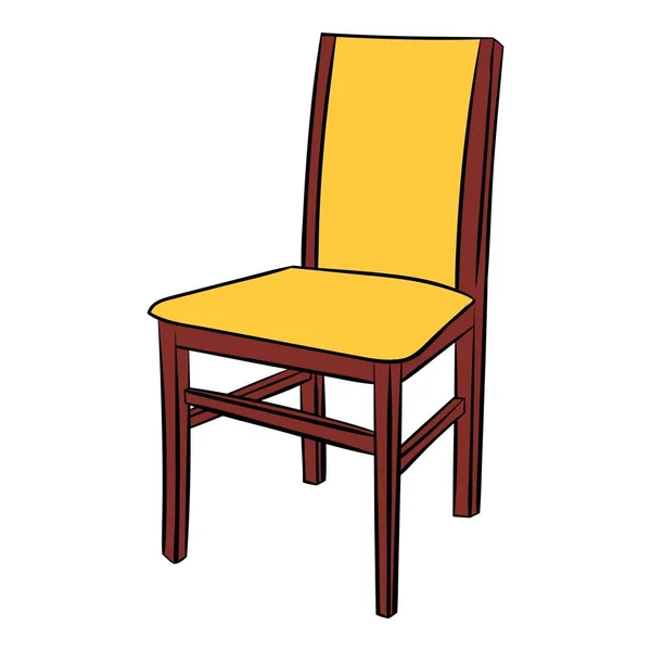 Класичний дерев'яний стілець комікс значок — стоковий вектор