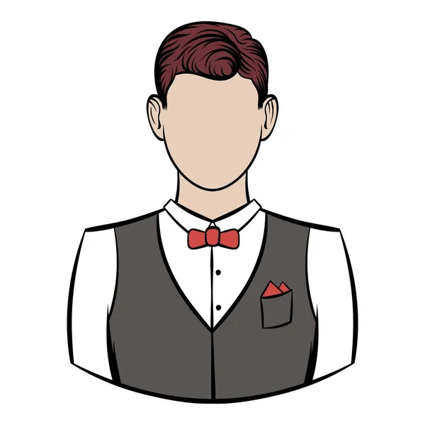 Un hombre con camisa blanca chaleco negro — Vector de stock