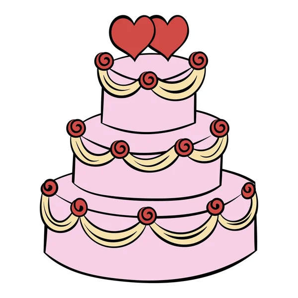 Wedding cake icon cartoon — Stock Vector