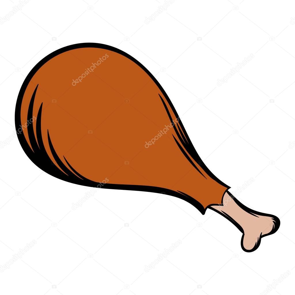 Chicken meat on the bone icon cartoon — Stock Vector © juliarstudio