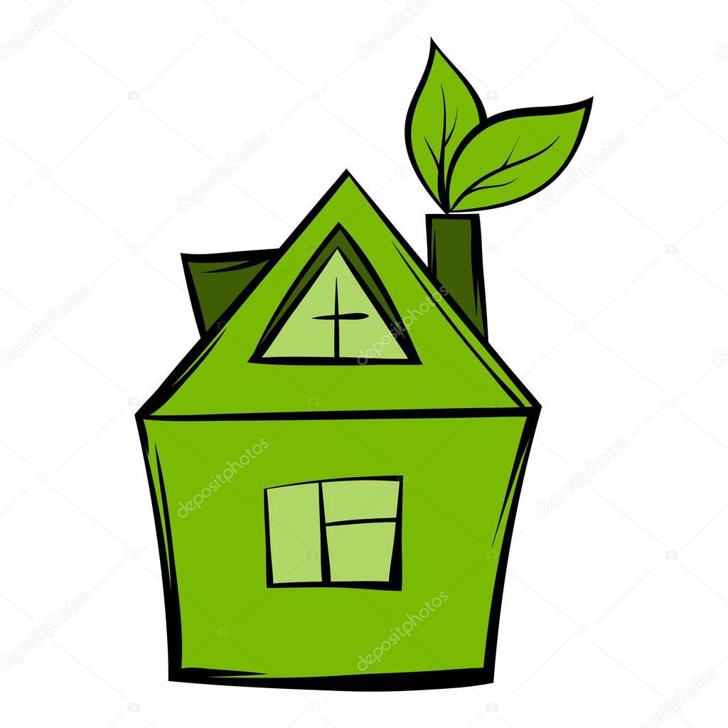 Eco house icon cartoon