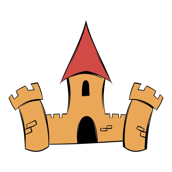 Mittelalterliche Burg Festung Ikone Karikatur — Stockvektor