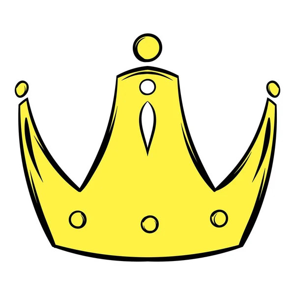 Corona de oro icono de dibujos animados — Vector de stock
