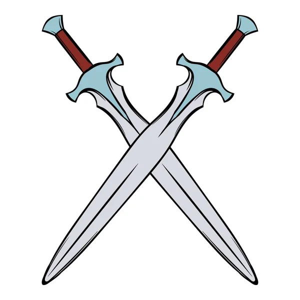 Swords crossed pictogram cartoon — Stockvector