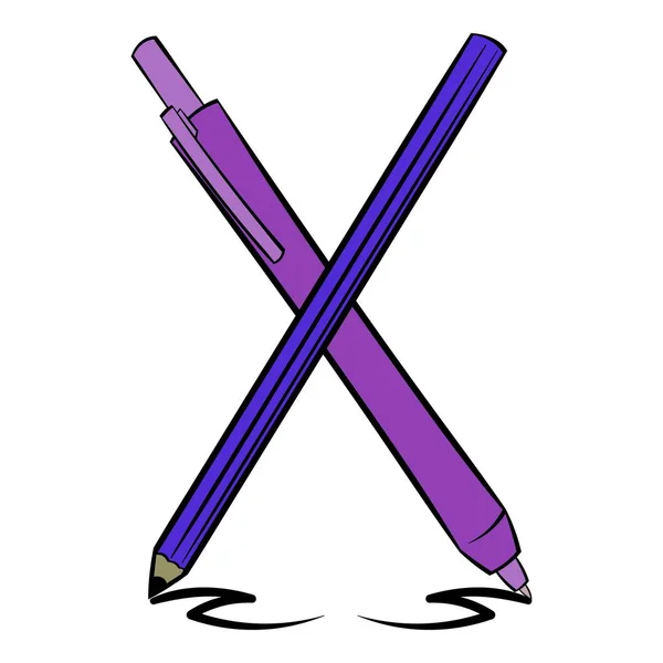 Pen and pencil icon cartoon — Stock Vector