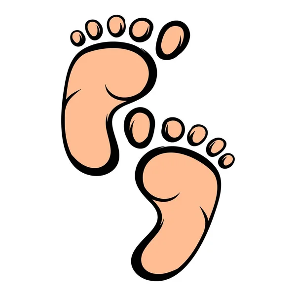 Baby footprints icon cartoon — Stock Vector