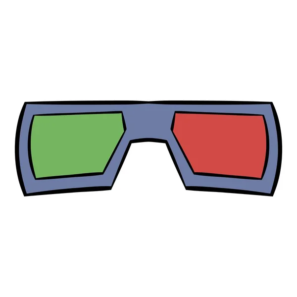 Icône de lunettes 3D dessin animé — Image vectorielle