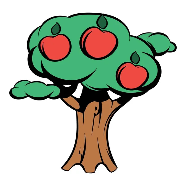 Apple tree ikonen tecknad — Stock vektor