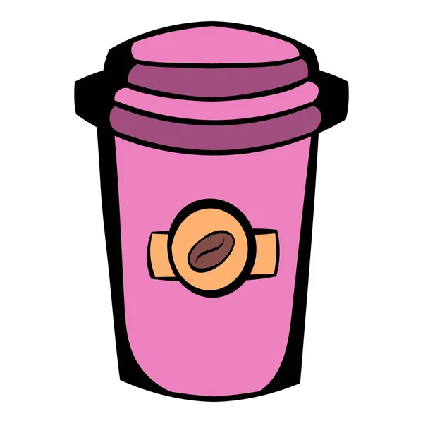 Afhaalmaaltijden koffie kopje pictogram cartoon — Stockvector