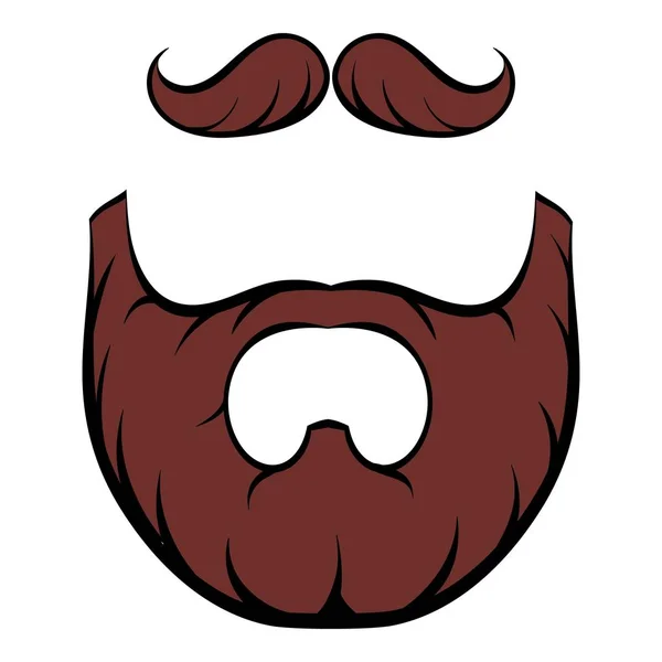 Mustache y barba icono de dibujos animados — Vector de stock