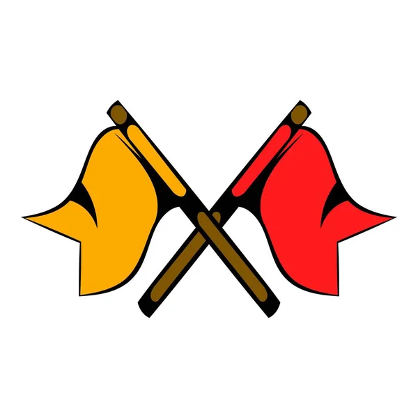 Red and yellow flag icon cartoon
