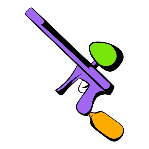 Paintball icône pistolet dessin animé — Image vectorielle
