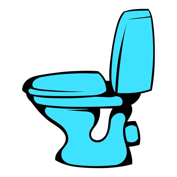 Icono de inodoro azul dibujos animados — Vector de stock