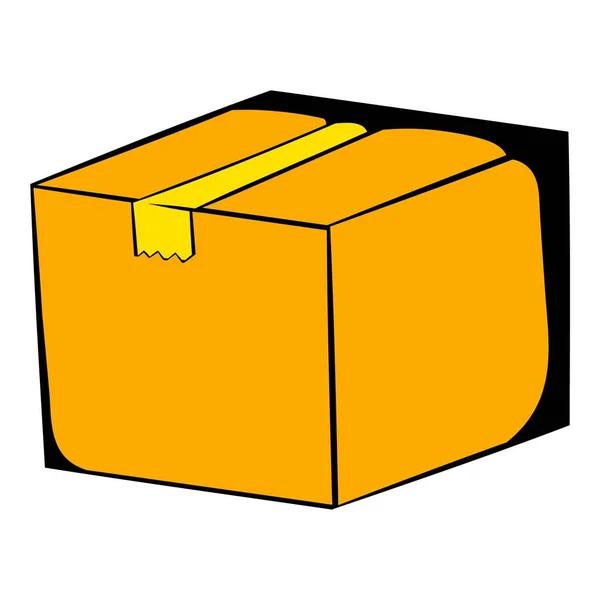 Caja de cartón icono de dibujos animados — Vector de stock