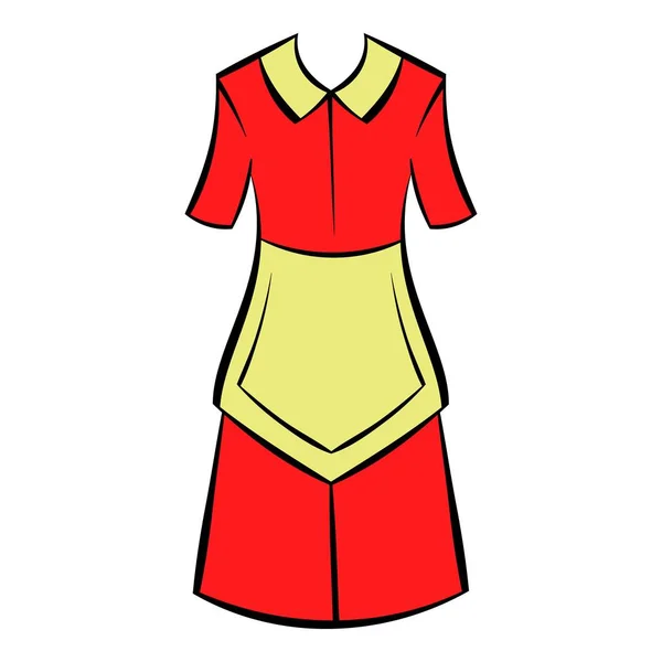 Icono de vestido de ama de casa, icono de dibujos animados — Vector de stock