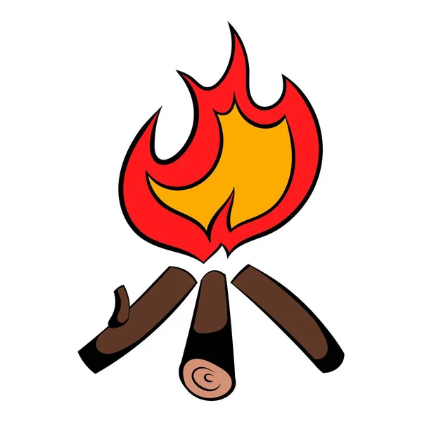 Hořící oheň ikony, ikona kreslený — Stockový vektor
