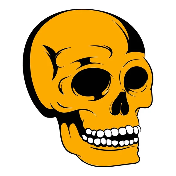 Human skull icon, icon cartoon — Stock Vector